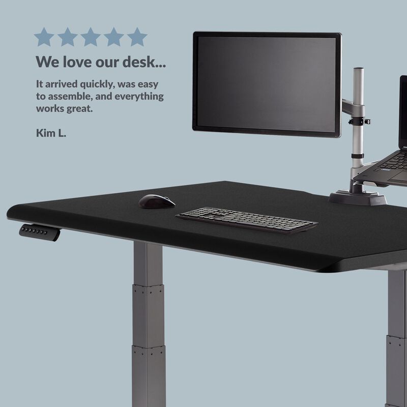 Kim L quoted we love our desk, it arrived quickly, was easy to assemble and everything works great image number null